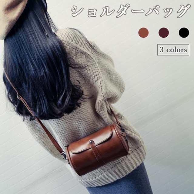 ショルダーバッグ レディース ポシェット PU ドラムバッグ ポーチ レトロ バッグ レディースバッグ オフィス カバン メッセンジャーバッグレディース用のショルダーバッグが新入荷高級感溢れ出すPU素