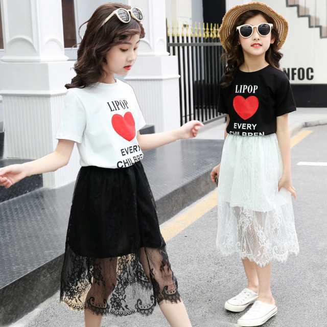 商品説明：子供服 女の子 セットアップ 夏新作■セット内容：半袖トップス+スカート 2点セット状態：新品素材：コットン/ポリエステル&starf;サイズ：（単位：ｃｍ）110：バスト64 着丈