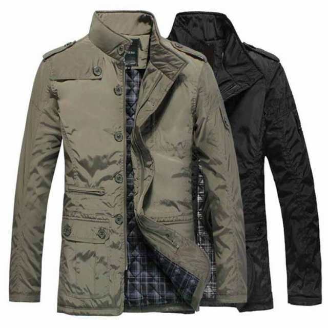 -情：生地】：ポリエステルなど生地の厚さ：厚手【カラー】：カーキ色、黒色【サイズ】：M、L、XL、2XL、3XL、4XL、5XLM バスト106cm 着丈72cm 肩幅43cm 袖丈62cm L バス