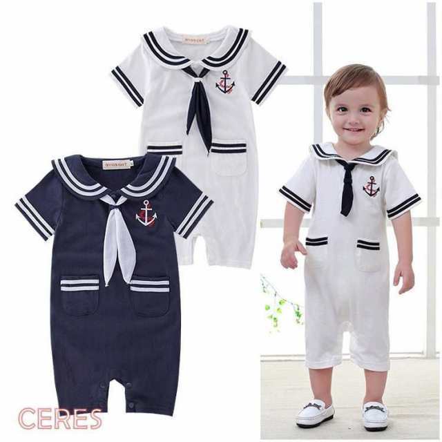 【製品仕様】■商品名ベビー服 マリン セーラー カバーオール ロンパース 男の子 女の子 70 80 90 95 100■商品説明セーラーカラーが可愛い服ロンパース。男の子でも女の子でも。デイリーでも